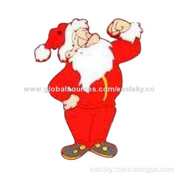 Custom Santa Claus-shaped Thumb Drive, Made of Soft PVC Material, OEM Orders are Welcome